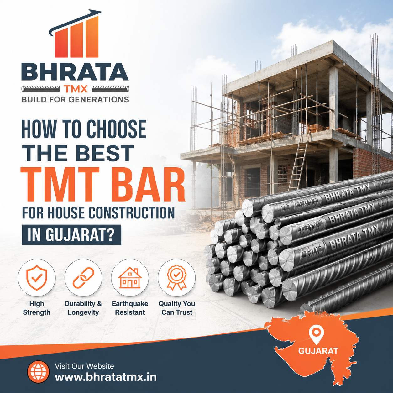 How to Choose the Best TMT Bar for House Construction in Gujarat