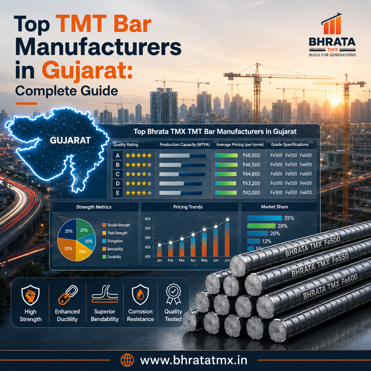 Top TMT Bar Manufacturers in Gujarat